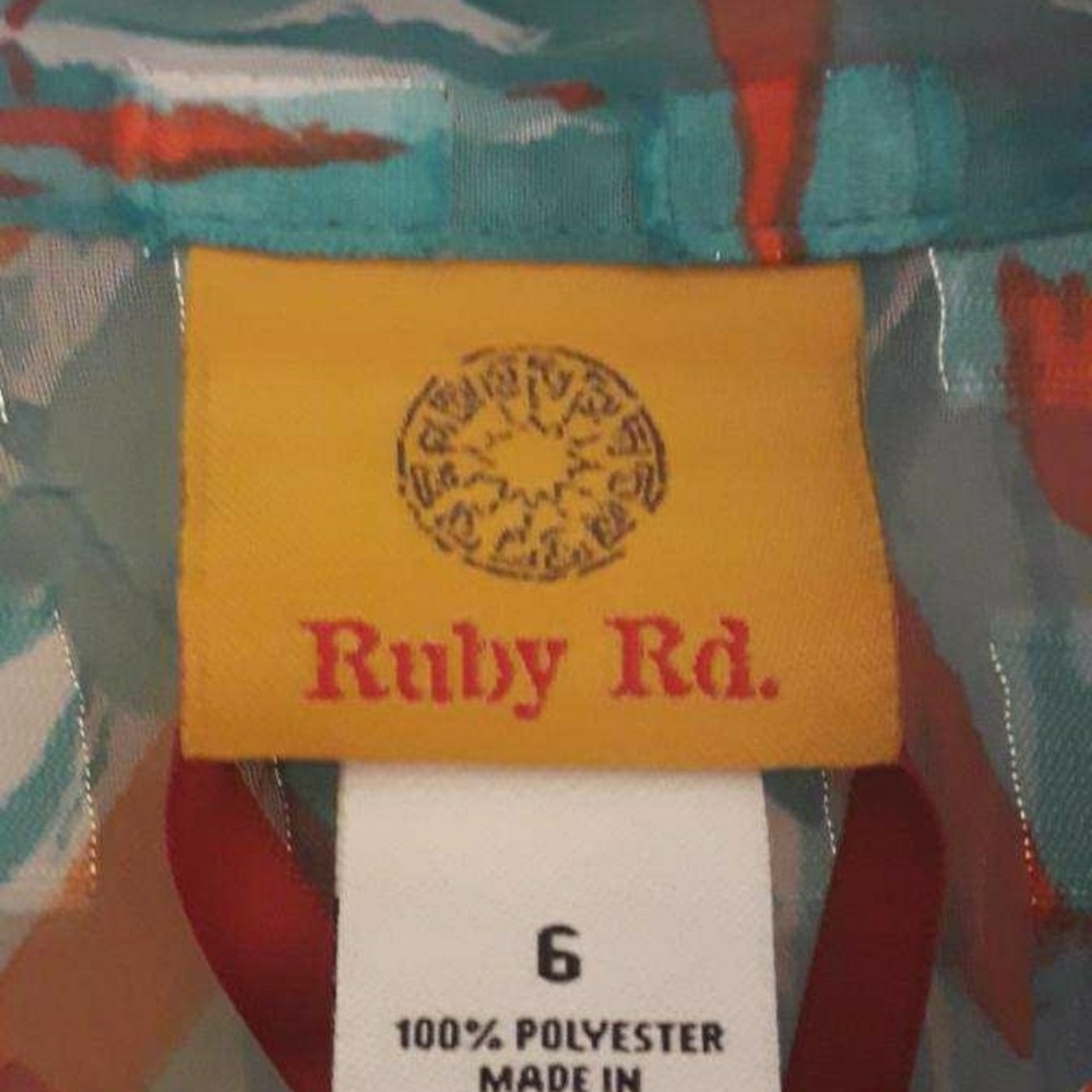 Ruby Rd. 3/4 Sleeve Button Down top - Picture 3 of 5